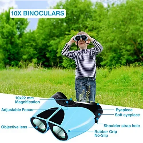 10×22 Binocolo Professionale, Telescopi Compatto per Adulti, Potente B - immagine 3