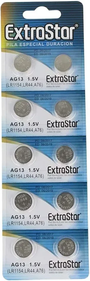 10 BATTERIE A BOTTONE PILE AG13 1,5v SR44 LR44 LR1154 357 SR1154