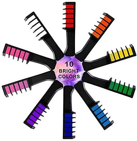 10 colori Capelli gesso pettine, Kalolary capelli temporanea colore… - immagine 2