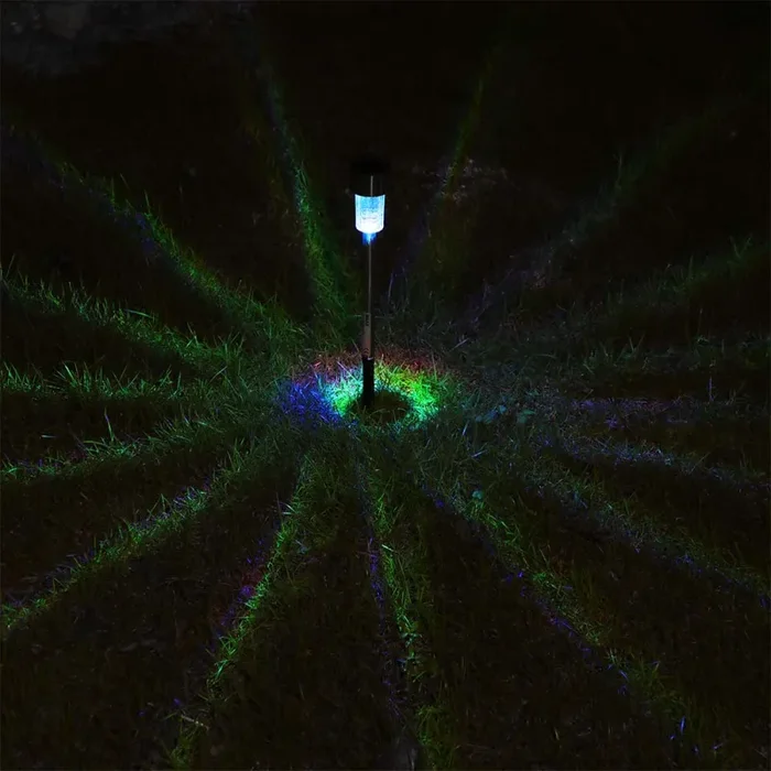 10 Lampade Giardino Ricarica Solare Paletti Solari LED Luce RGB Cambio Colore - immagine 3