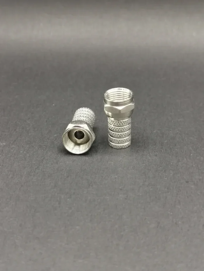 10 pcs Connettore F | dritto, connettore nichelato | 75 Ohm | Twist-on | Diametro ingresso cavo: 5 mm | corpo in ottone | sacchetto di plastica - immagine 3