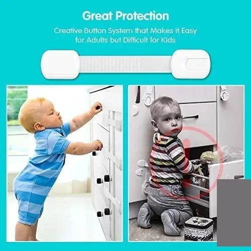 10 Pezzi Bambini Chiusure di Sicurezza, Yosemy Cinghia Regolabile… - immagine 2