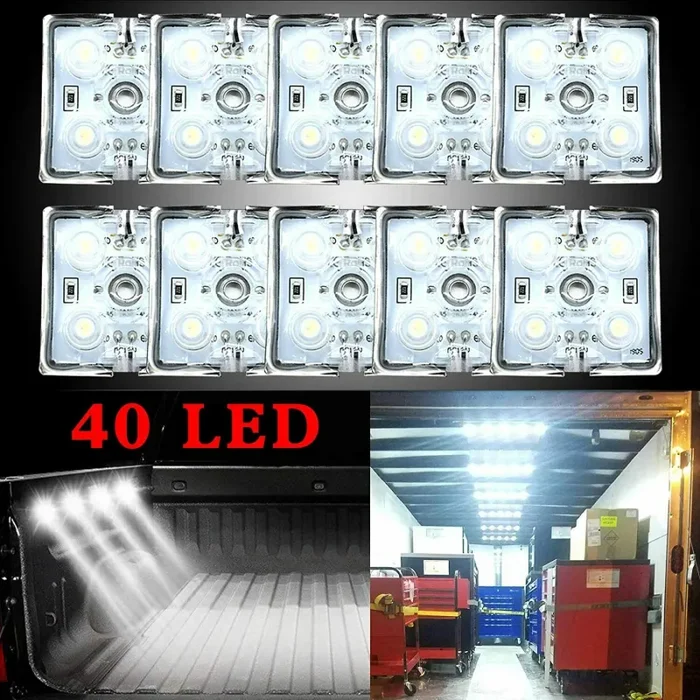 10 x Moduli di luci a LED per interni rimorchi fugoni, 4 LED ogni modulo 12 V