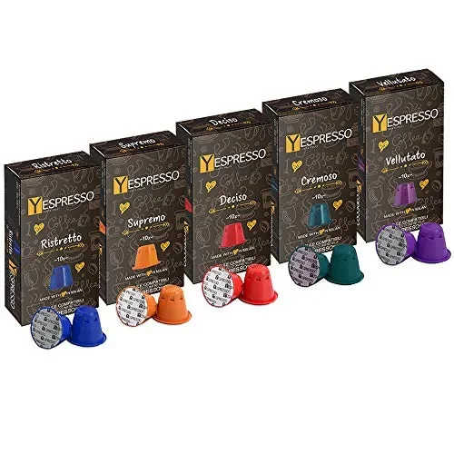 100 Capsule NESPRESSO compatibili GRAND CRU – 5 miscele differenti
