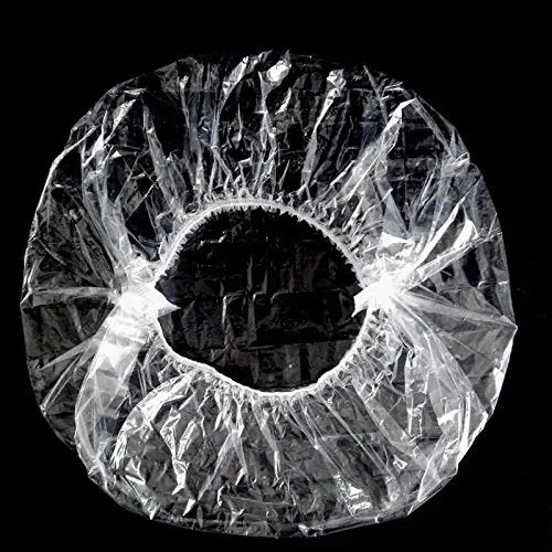 100 cuffie per doccia monouso, grandi, in plastica elastica, uso 44CM - immagine 2