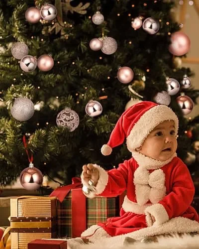 100 Pezzi Palline di Natale,TIDEVAN Decorazioni Albero di Natale Palla Ornamenti di Palla di Natale in Plastica di Natale Ornamenti Infrangibili con Cordino per Natalizie Matrimoni Feste Compleanno - immagine 2