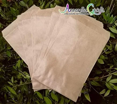 100 pezzi Sacchetti carta kraft, confettata, 10×16 centimetri, avana,…