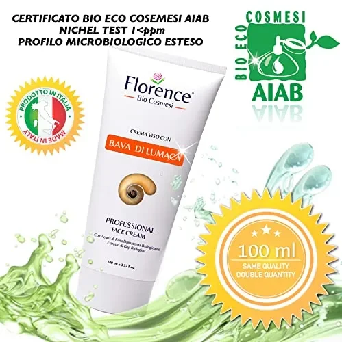 100ml. Bio Crema con Bava di Lumaca al 65% e Acido Ialuronico PURO 100%+Vitamina C/E. Con Ingredienti a Nota Azione Antietà, Cicatrizzante e Antimacchia per Viso, Collo e Contorno Occhi. Made in Italy - immagine 2