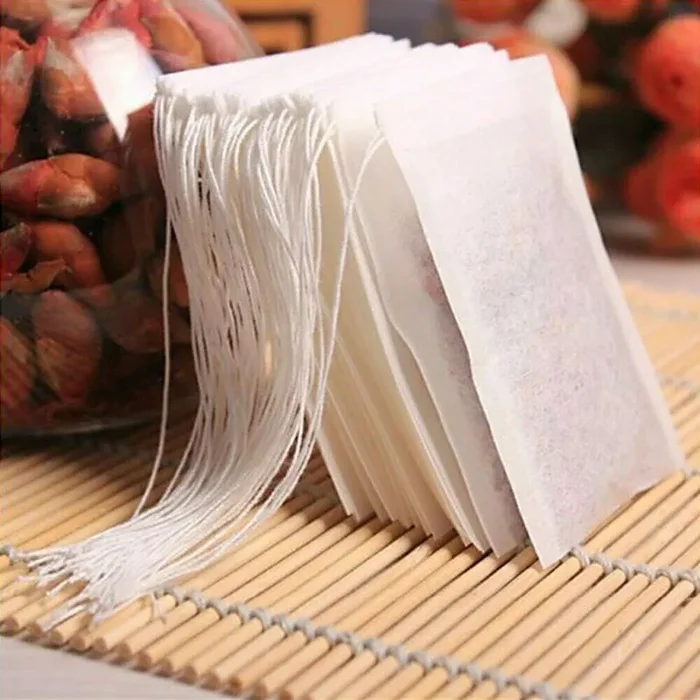 100Pcs/Lot Teabags Empty Scented Tea Bags With String Heal Seal Filter Paper for Herb Loose Tea Tools - immagine 2