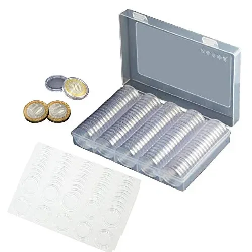 100pcs plastica portamonete rotondo moneta contenitore di stoccaggio e… Moda