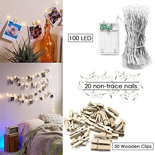 10M 100LED Luci per Foto Polaroid, Lucine Led Decorative Camere, Porta… - immagine 3
