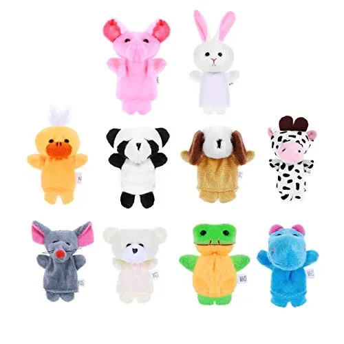 10pcs Different Finger Cartoon Animal burattini in morbido velluto Dolls… - immagine 2