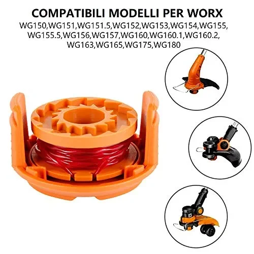 10pcs Rocchetti Filo Decespugliatore in Nylon 3m/1.65mm WORXWG163 WG180… - immagine 2