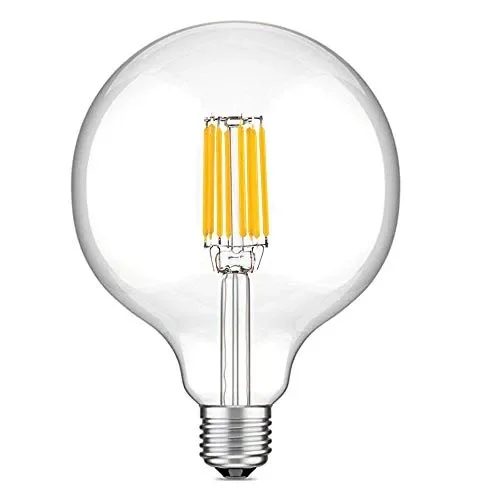 10W G125 E27 Edison LED Filamento Vetro 1-Pacco G125, Bianco Caldo
