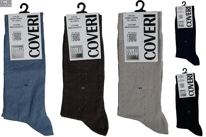 12 PAIA DI CALZE UOMO CORTE ENRICO COVERI ART DYNAMIC LINE 35 COL. FOTO TG. UNICA