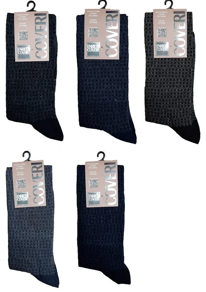 12 paia di calze uomo lunghe enrico coveri art FASHION LINE 218ASS colore foto misura unica