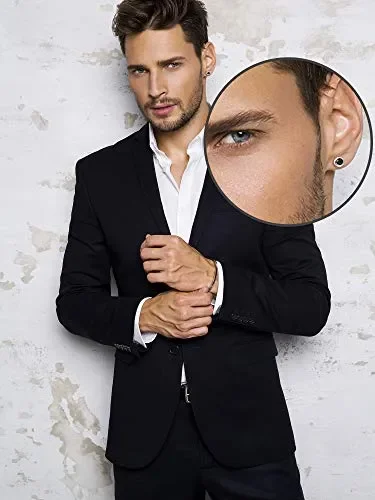 12 Paia Orecchino a Bottone in Acciaio Inossidabile Zirconia Piercing ad… - immagine 3