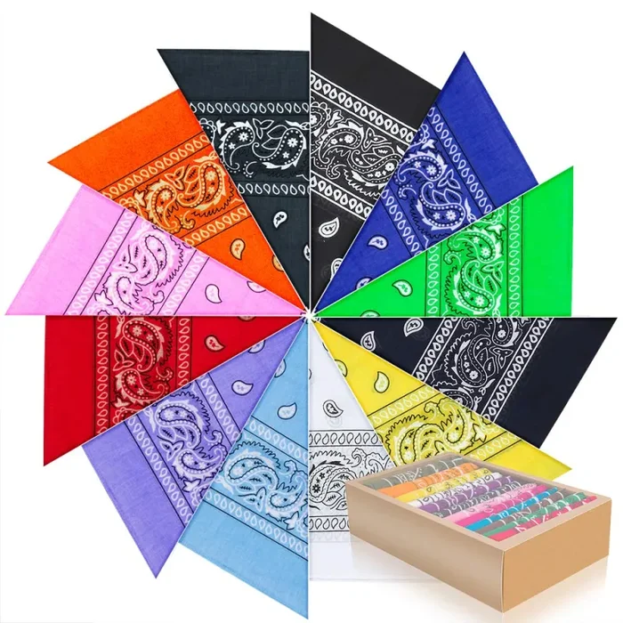 12 Pezzi Bandana per Capelli, 100% Cotone Disegno Paisley – Multiuso…