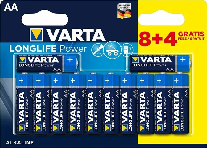 12 x Pile stilo AA LR06 longlife power a lunga durata, Varta 4906121472 Batterie