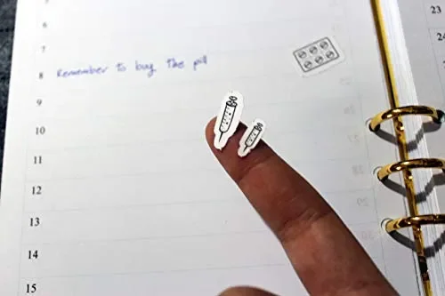 120 medical stickers, 4 fogli di adesivi per agenda medica - immagine 3