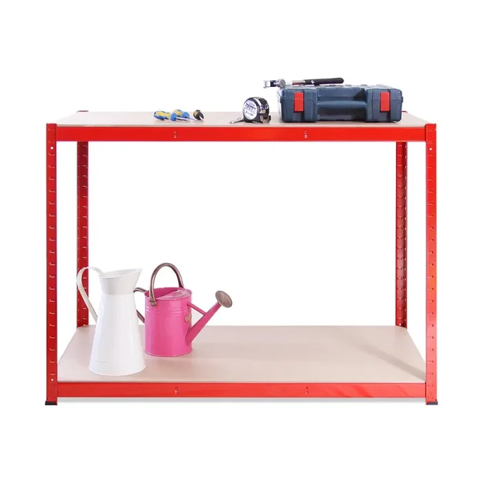 120cm Wide, 60cm deep, 90cm High, Red Garage Shed Racking Storage Workbench,… Online - immagine 2