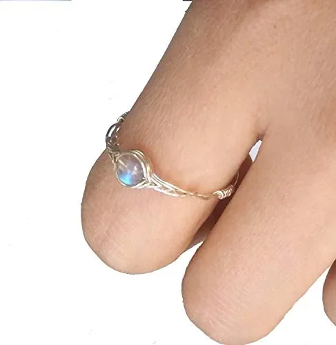 14# (9-26 1/2 opzione) Pietra naturale di luna Corda d’argento 925… - immagine 2