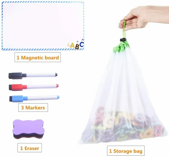 140 x Lettere a numeri per bambini magnetici, Magneti per frigo, Apprendimento In saldo - immagine 3