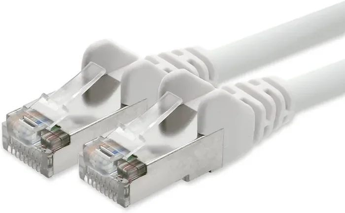 1aTTack – Cavo Patch di rete CAT 5e con schermatura FTP con 2 spine RJ45 bianco 2 m