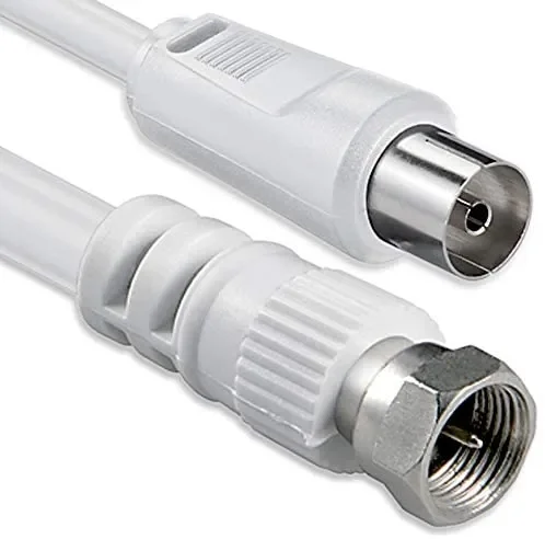 1aTTack.de – Cavo per antenna con connettore coassiale F da maschio a femmina, a doppia, tripla o quadrupla schermatura, 75 db /85 db / 100 db / 110 db / 120 db / 125 db