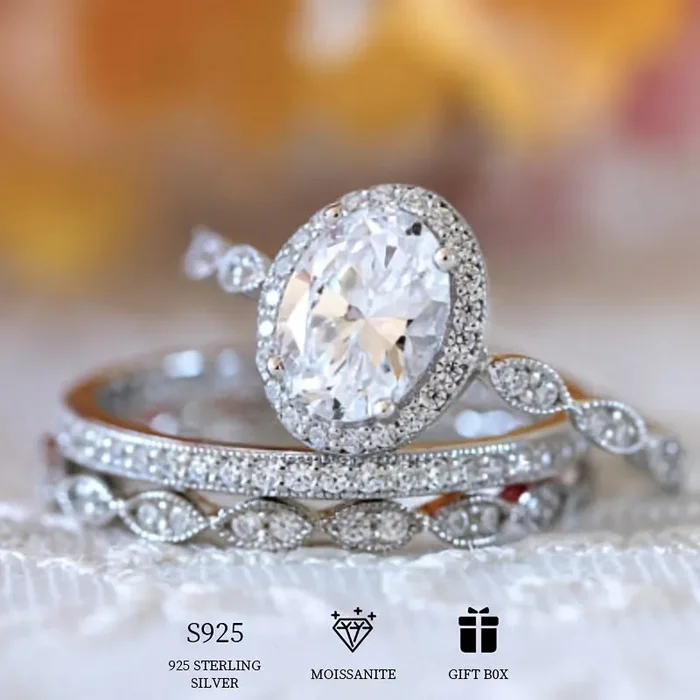 1ct Anelli Di Impilamento Di Promessa Di Moissanite 925 Anelli Di Fidanzamento / Matrimonio In Argento Sterling Decorazione Per La Festa Serale Con Certificato E Scatola Regalo