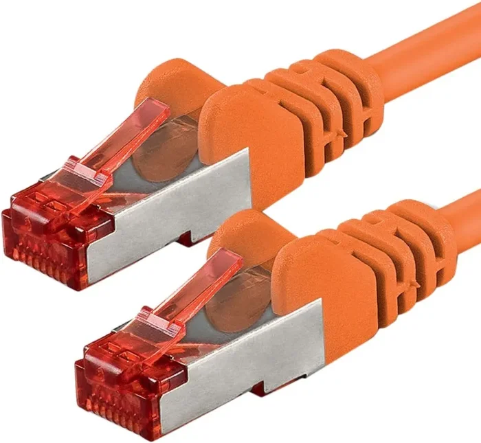 1m – Arancione – 1 Pezzo – Rete Cavi Cat6 S-FTP Cat 6 Doppia schermatura PIMF 250MHz 4x2xAWG28 / 7 CU Rame Non Contiene alogeni Compatibile con Cat 5e / CAT6a / CAT7 1000 Mbit/s