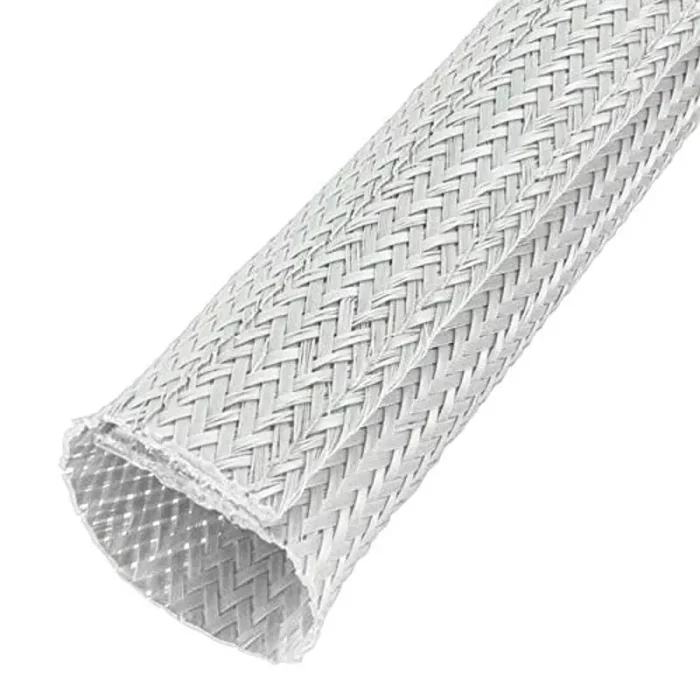 1m Guaina flessibile per cavi d5-10mm Bianco Canalina per cavi Tubo flessibile in tessuto Gancio + anello - immagine 2