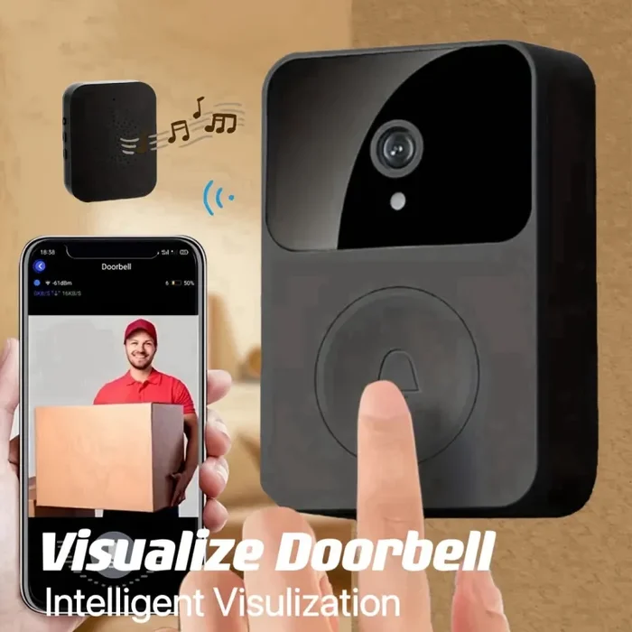 1pc (Batteria Integrata) Smart WIFI Campanello Wireless Con Campanello, Intercomunicatore Remoto Wireless Video Doorbell, Monitoraggio Cattura HD Visione Notturna, Chiamate Bidirezionali, Foto, Registrazione, Controllo APP, Funzione Di Cambio Voce