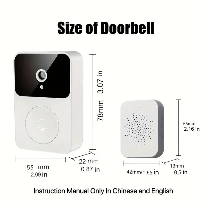 1pc (Batteria Integrata) Smart WIFI Campanello Wireless Con Campanello, Intercomunicatore Remoto Wireless Video Doorbell, Monitoraggio Cattura HD Visione Notturna, Chiamate Bidirezionali, Foto, Registrazione, Controllo APP, Funzione Di Cambio Voce - immagine 3