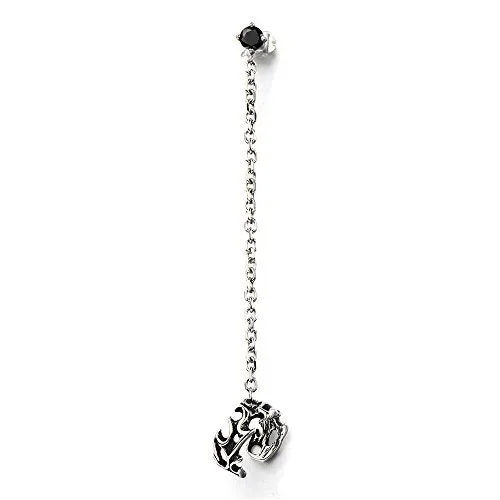 1pc Gothic Collegamento Chain Clip-on Orecchini a Cerchio, da Uomo… - immagine 2