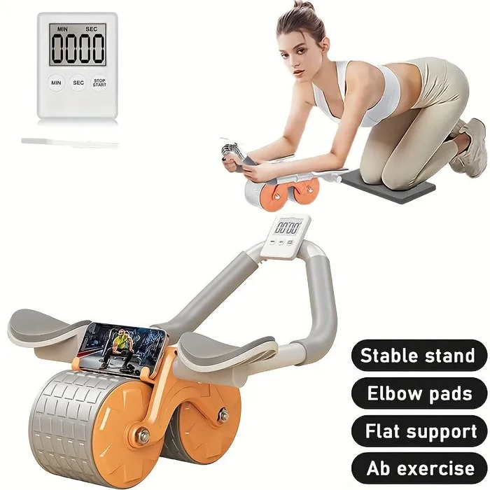 1pc Ruota Per L’esercizio Addominale A Rimbalzo Automatico, Rullo Per L’allenamento Dei Muscoli Addominali