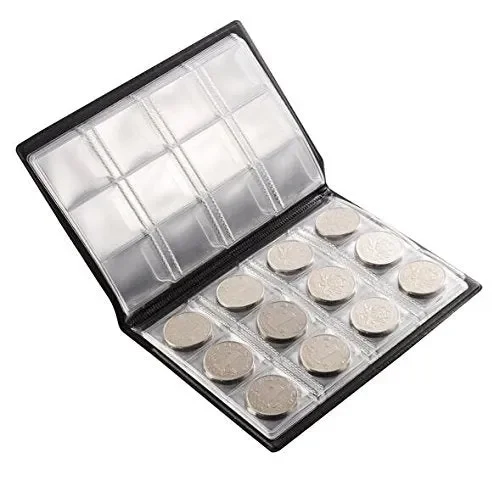1Pcs Black 10 Pages 120 Pockets Coin Collection Album Commemorative Coins… - immagine 2