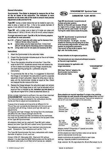 1x Ste Synchrometer (Sk ) per Weber, Dellorto, su, (SYN001)