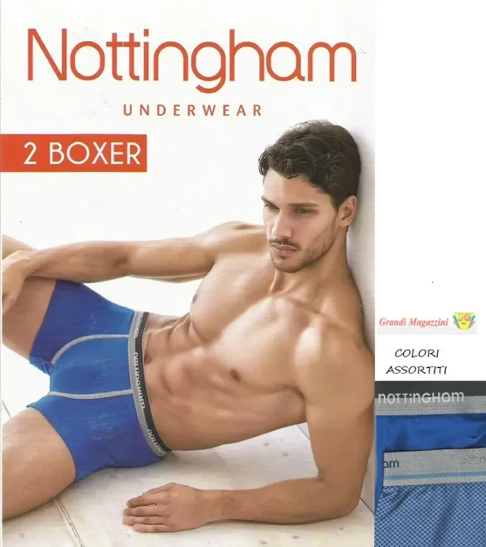 2 BOXER UOMO IN COTONE NOTTINGHAM ART. 14485-AS COL. ASSORTITI MIS. A SCELTA