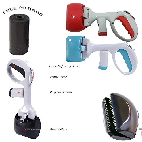 2 in 1 Carino Portatile Plastica Pet Poop Collector Manici Lungo Cane Rosso Online - immagine 2