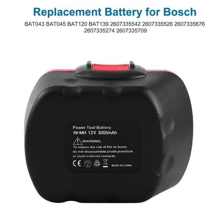 2 Pacchi 3000mAh Ni-MH Sostitutiva per Bosch 12V Batteria BAT043 BAT045… - immagine 3