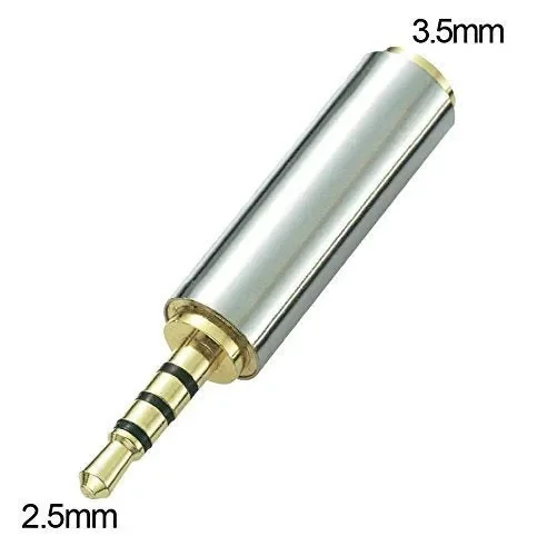 (2 Pack) Gold Plated 2.5mm Male to 3.5mm Oro 2.5 mm maschio a Femmina - immagine 2