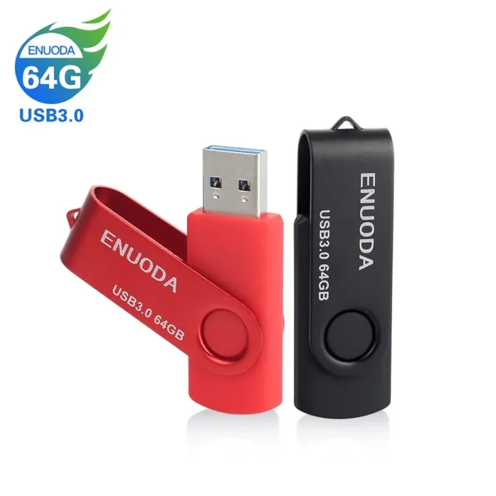 2 Pezzi 64GB Chiavetta ENUODA Pennetta Girevole USB 3.0 3.0, 2-Color