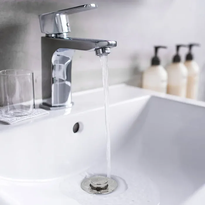 2 Pezzi Confezione da Scarico Lavabo Bagno Universale Pop up,Filtro Tappo Lavandino Bagno con Filtro Anti Clogging,Valvola Piletta Cucina Bidet Vasca(Per il foro di drenaggio di 34~40mm) - immagine 2