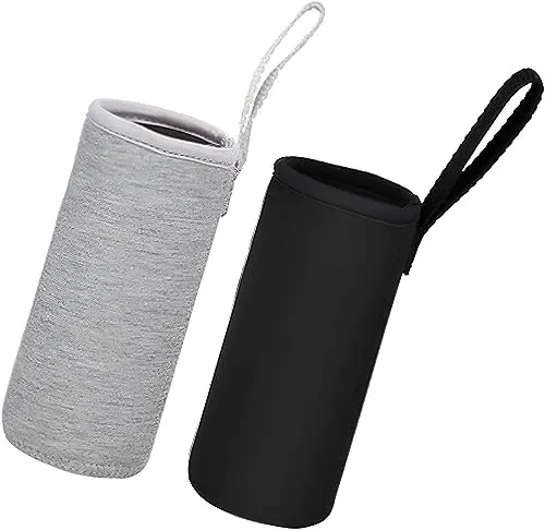 2 Pezzi Custodia In Neoprene Per Bottiglie Custodie per Bottiglie d’acqua in Neoprene Copertura Della Bottiglia per Bottiglie da tè Teiera in Vetro Bottiglia d’acqua e Bicchieri da tè Nero Grigio
