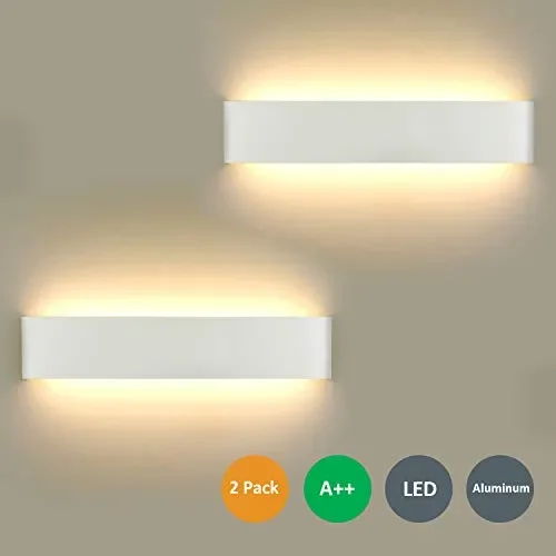 2 Pezzi LED Lampada da Parete 16W Bianco 2x 16w Caldo – Alluminio