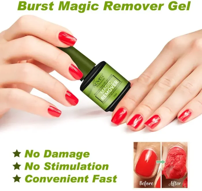 2 Pezzi Magic Soak Off Gel Nail Polish Remover, Quick and Safe, Rimuove lo Smalto in Gel Soak-Off in 3-5 Minuti, Facilmente e Rapidamente, Non Danneggia le Unghie - immagine 2