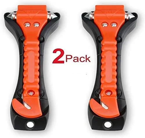 2 Pezzi Martello di Emergenza, Taglierino d’emergenza per cinture Red Big