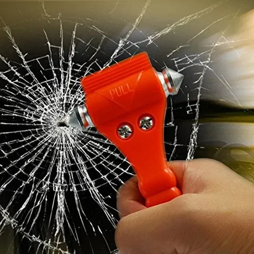 2 Pezzi Martello di Emergenza, Taglierino d’emergenza per cinture Red Big - immagine 2