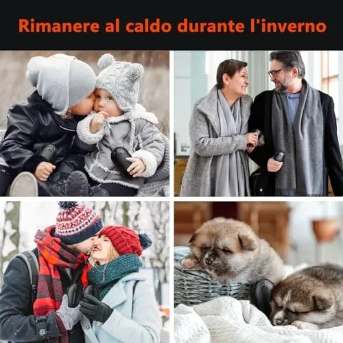 2 Pezzi Scaldamani Elettrico 6000 mAh,OUTJUT Scaldamani Ricaricabile Portatile con 3 Livelli di Riscaldamento Fino a 55 ℃ Scaldamani USB a Ricarica Rapida per Caccia, Golf, Campeggio, Tenere al caldo - immagine 3